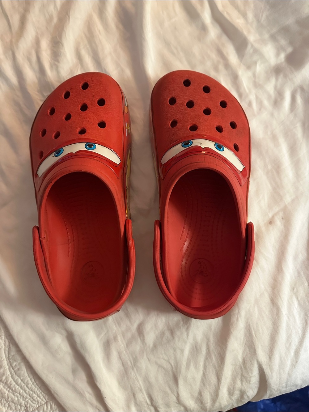 Kids Red Character Clog Shoes - Lightning McQueen Style
